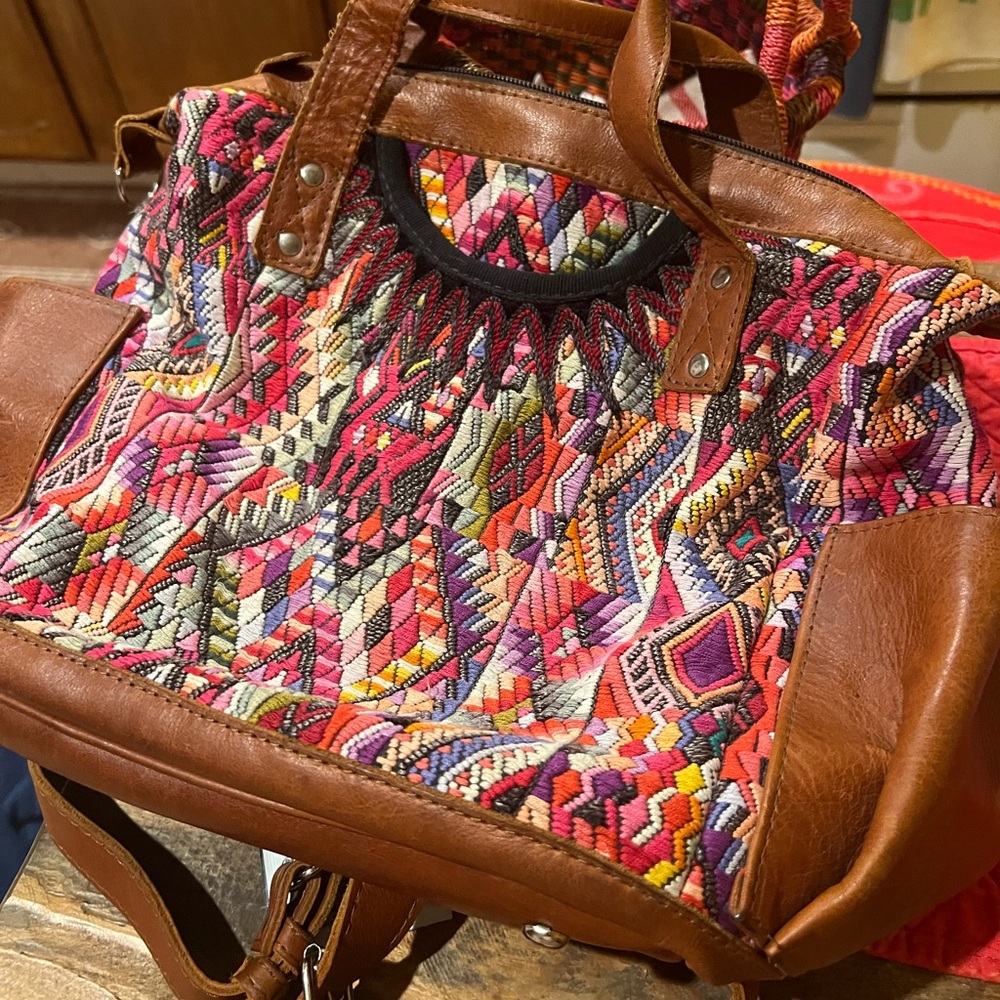 Nena and Co Medium backpack convertible purse, beautiful Guatemalan textile